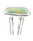 Фото #4 товара Precious Genuine Turquoise Sterling Silver Rectangle Ring