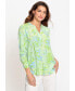 ფოტო #1 პროდუქტის Blouse Woven Long Sleeves tunic-like neckline CHALLIS AOD Allover Dessin