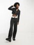 COLLUSION cropped blazer with eyelet fastening in black co-ord