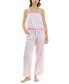 Фото #7 товара Women's 2-Pc. Satin Lace-Trim Pajamas Set