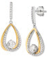 ფოტო #3 პროდუქტის Cubic Zirconia Teardrop Drop Earrings in Sterling Silver & 14k Gold-Plate