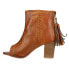 Фото #5 товара Roper Betsy Leather Open Toe Shootie Pumps Womens Brown Dress Casual 09-021-0946