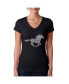 Women's Word Art V-Neck T-Shirt - Horse Breeds