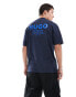 HUGO Blue nalono oversized t-shirt in navy