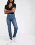 Фото #4 товара Monki Kimomo cotton high waist mom jeans in classic blue - MBLUE