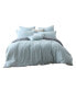 Фото #6 товара Ultra Soft Valatie Cotton Garment Washed Dyed Reversible 3 Piece Duvet Cover Set, California King