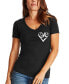 ფოტო #1 პროდუქტის Women's Word Art Script Heart V-Neck T-Shirt