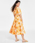 Фото #2 товара Petite Floral-Print Cotton Midi Dress, Created for Macy's