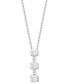 ფოტო #4 პროდუქტის Diamond Octagon & Round Linear 18" Pendant Necklace (1/2 ct. t.w.) in 10k White Gold