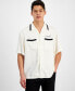 Men's Oversized-Fit Logo Embroidered Button-Down Shirt