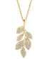 Фото #3 товара EFFY® Diamond Pavé Vine 18" Pendant Necklace (1/2 ct. t.w.) in 14k Gold