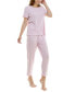 ფოტო #7 პროდუქტის Women's 2-Pc. Cropped Pointelle Pajamas Set