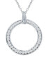 Фото #1 товара Giani Bernini cubic Zirconia Open Circle Pendant Necklace, 16" + 2" extender, Created for Macy's