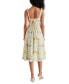 Фото #2 товара Women's Carlynn Floral-Print Pointelle Bow-Sleeve Smocked-Back Dress