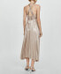 ფოტო #2 პროდუქტის Women's Pleated Halter Neck Dress