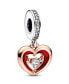 ფოტო #1 პროდუქტის Cubic Zirconia Two-Tone Radiant Heart Dangle Charm