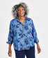 Фото #1 товара Plus Size Perfect Popover Printed Top, Created for Macy's