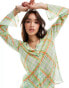 Фото #1 товара Mango co-ord check shirt in orange and green