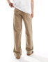 Фото #5 товара Jack & Jones – Worker-Hose in Beige mit Fischgrätmuster und weitem Schnitt