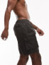 Topman cargo swim shorts in black