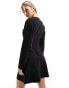 & Other Stories seam detail mini dress in black