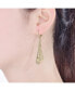 Sterling Silver Clear Zirconia Drop Ribbed Pear Alike Earrings
