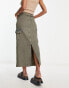 Фото #2 товара Reclaimed Vintage denim maxi cargo skirt in y2k blue wash