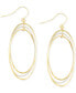 Two-Tone Oval Hoop Earrings in 14k Gold