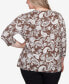 Plus Size Teal The Show Printed 3/4 Sleeve Top