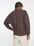 ASOS DESIGN oversized sweatshirt 2 pack brown/cream