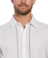 Фото #3 товара Men's Classic Fit Linen Blend Short Sleeve L-Shape Embroidery Shirt