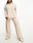 ASOS DESIGN Curve super soft wide leg jogger co-ord in warm cream