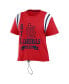 Фото #3 товара Women's Red Distressed St. Louis Cardinals Cinched Colorblock T-shirt