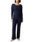 Women's Long-Sleeve Rib Top navy uniform, M - фото #1