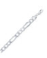 ფოტო #2 პროდუქტის Sterling Silver 7.5mm Figaro Chain - Rhodium Plated