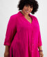 ფოტო #3 პროდუქტის Plus Size Side-Slit Top, Created for Macy's