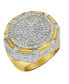 Фото #5 товара King of Kings Natural Certified Diamond 3.2 cttw Round Cut 14k Yellow Gold Statement Ring for Men