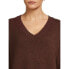 Фото #2 товара Dreamers By Debut Oversized Tunic V Neck Sweater Women Small Brown 100%Polyester