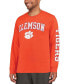 Men's Orange Clemson Tigers Distressed Arch Over Logo Long Sleeve Hit T-shirt