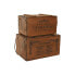 Фото #6 товара Ящики для хранения домашние Home ESPRIT Натуральная древесина ели 38 x 24 x 22 см 4 предмета