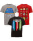 Фото #1 товара Toddler Boys C-3PO Chewbacca Stormtrooper 3 Pack T-Shirts Black/Blue/Gray Heather