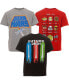 Starwars Toddler Boys C-3PO Chewbacca Stormtrooper 3 Pack T-Shirts Black/Blue/Gray Heather