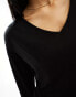 Фото #2 товара Stradivarius STR slouchy v neck top in black