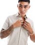 Фото #3 товара Jack & Jones linen shirt with short sleeves in beige