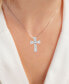 ფოტო #2 პროდუქტის Cubic Zirconia Baguette & Round Cross 18" Pendant Necklace