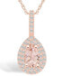 Фото #1 товара Macy's morganite (3/4 Ct. T.W.) and Diamond (3/8 Ct. T.W.) Halo Pendant Necklace in 14K Rose Gold