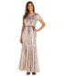 Фото #1 товара Women's Sequin Embellished Short-Sleeve Gown