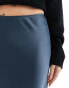 ASOS DESIGN satin bias maxi skirt in navy