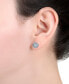 ფოტო #2 პროდუქტის Simulated Opal (3/8 ct. t.w.) & Cubic Zirconia Halo Stud Earrings in Sterling Silver, Created for Macy's