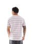 Фото #3 товара Brave Soul horizontal stripe t-shirt in dusty purple & white